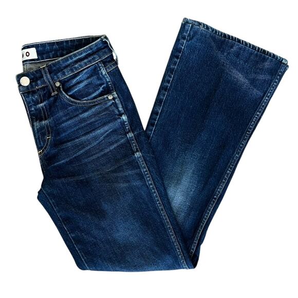 Amo Women’s Kick Flare Mid Rise True Blue Cotton Denim Y2K Jeans Size 27 - Picture 9 of 9